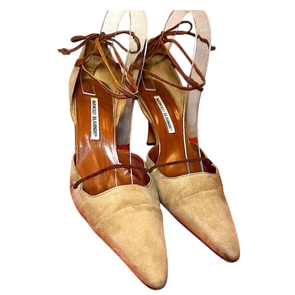 MANOLO BLAHNIK suede and leather heels 🤎 - Picture 6 of 8